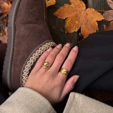 vattentät ring i förgyllt stål - OCEANA