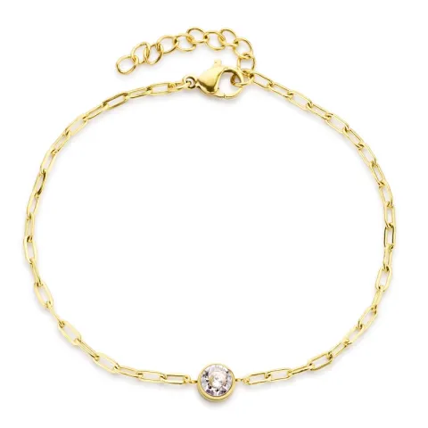 vattentät zirkon armband i förgyllt stål - OCEANA