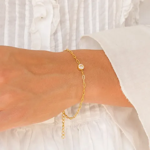 vattentät zirkon armband i förgyllt stål - OCEANA