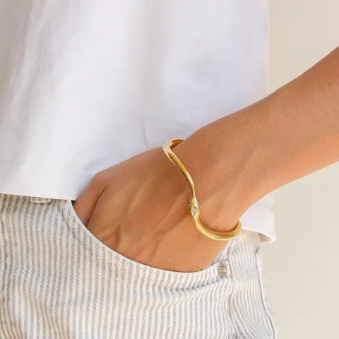 vattentät armring i förgyllt stål 60 mm x 7,6 mm  - OCEANA