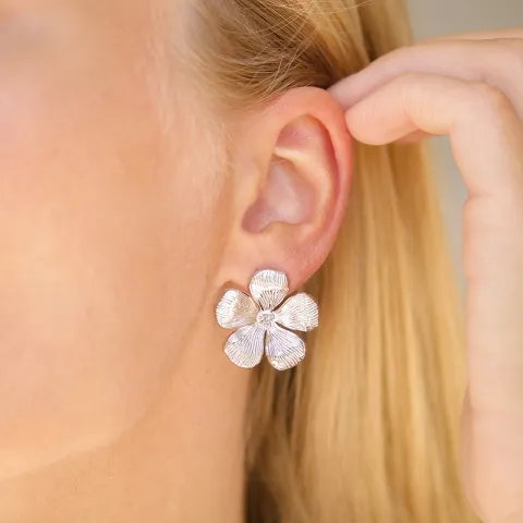 vattentät blommor örhängen i stål - OCEANA