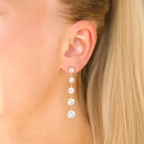 vattentät örhängen i förgyllt stål - OCEANA