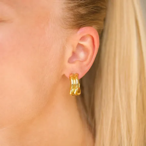 vattentät örhängen i förgyllt stål - OCEANA