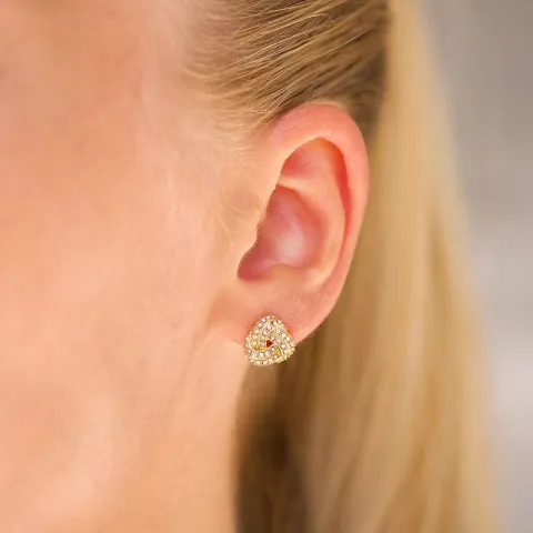 vattentät zirkon örhängen i förgyllt stål - OCEANA