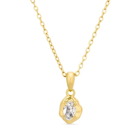 vattentät zirkon halsband i förgyllt stål - OCEANA