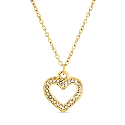 vattentät hjärta halsband i förgyllt stål - OCEANA