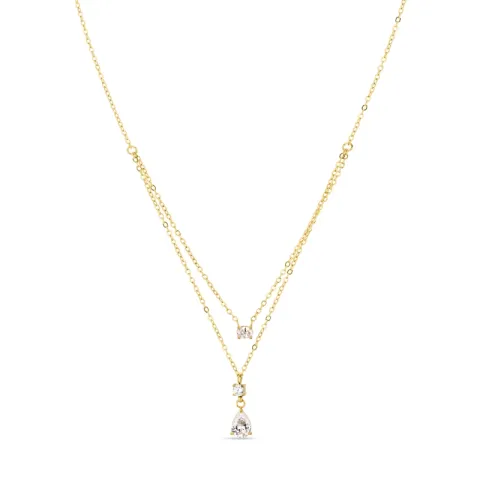 vattentät zirkon halsband i förgyllt stål - OCEANA