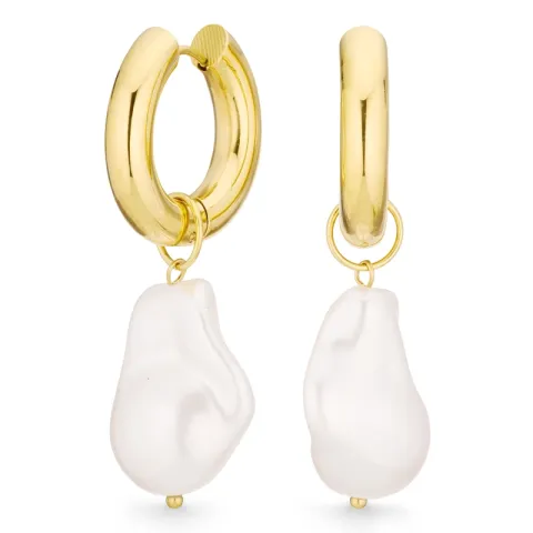 vattentät pärla örhängen i förgyllt stål - OCEANA