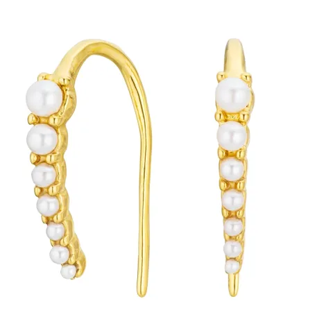 vattentät pärla örhängen i förgyllt stål - OCEANA