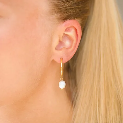 vattentät pärla halvcreol i förgyllt stål - OCEANA