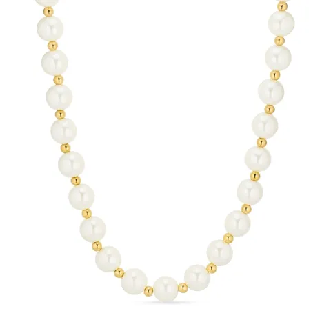 vattentät pärla halsband i förgyllt stål - OCEANA