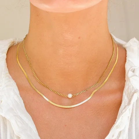 vattentät halsband i förgyllt stål - OCEANA