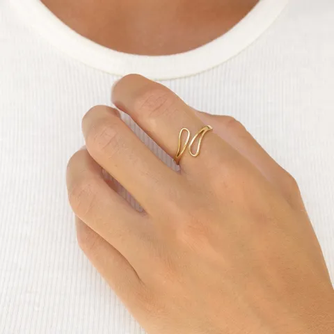 vattentät ring i förgyllt stål - OCEANA