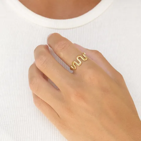 vattentät justerbar ring i förgyllt stål - OCEANA