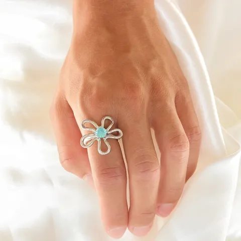 vattentät blommor blå ring i stål - OCEANA