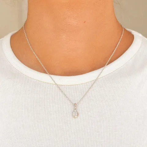 vattentät zirkon halsband i stål - OCEANA