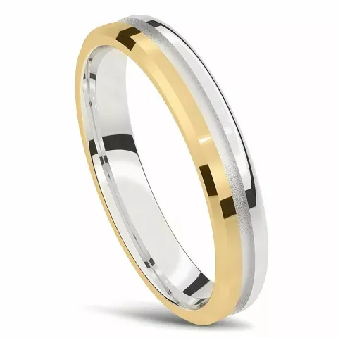 Tvåfärgad vigselsring i 14  karat guld