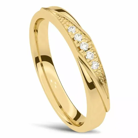 diamant vigselsring i 14  karat guld 0,001 ct