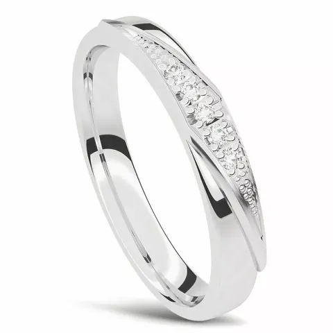 diamant vigselsring i 14  karat vitguld 0,001 ct