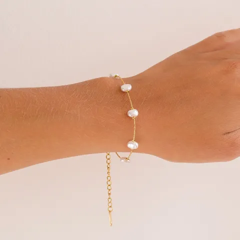 vattentät pärla armband i förgyllt stål - OCEANA