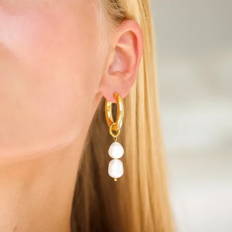 vattentät pärla creol i förgyllt stål - OCEANA