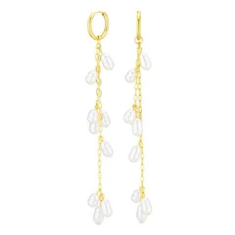 vattentät pärla örhängen i förgyllt stål - OCEANA