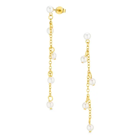 vattentät pärla örhängen i förgyllt stål - OCEANA