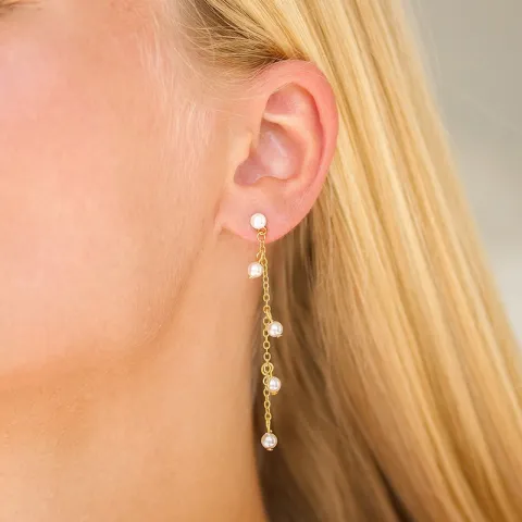 vattentät pärla örhängen i förgyllt stål - OCEANA