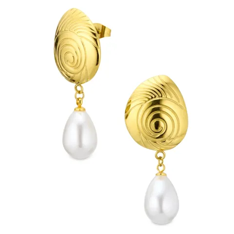 vattentät örhängen i förgyllt stål - OCEANA