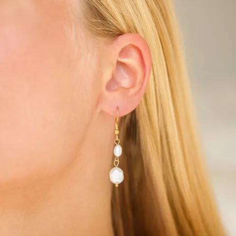 vattentät pärla örhängen i förgyllt stål - OCEANA