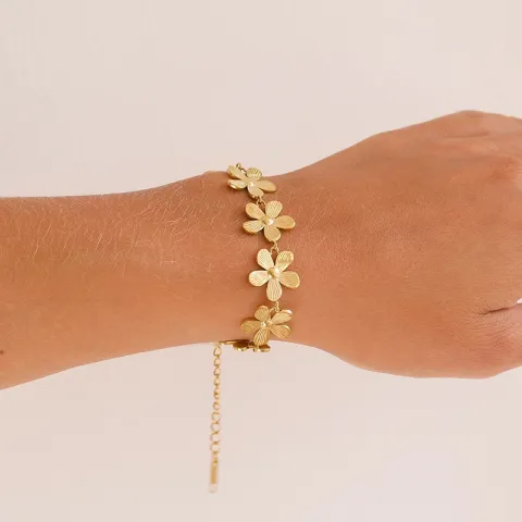 vattentät blommor armband i förgyllt stål - OCEANA