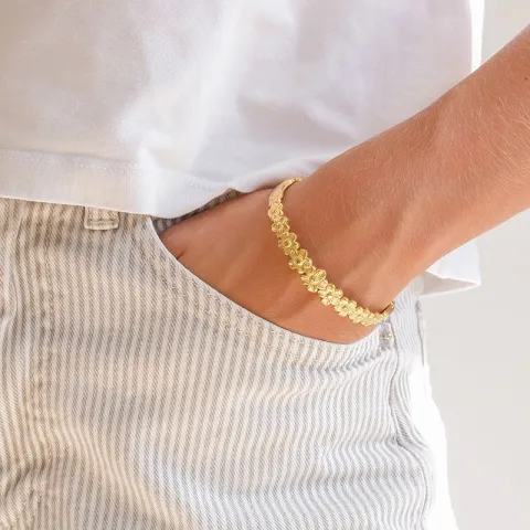 vattentät blommor armring i förgyllt stål - OCEANA