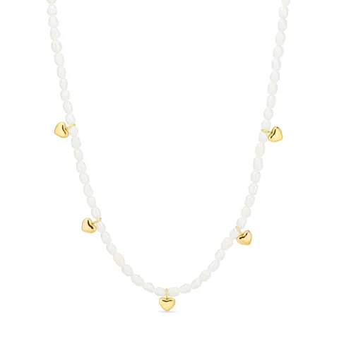 vattentät hjärta halsband i förgyllt stål - OCEANA