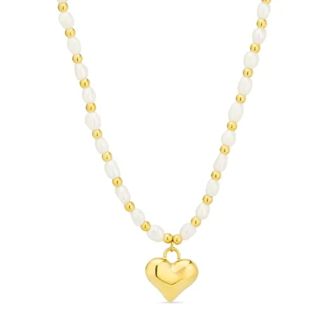 vattentät hjärta halsband i förgyllt stål - OCEANA