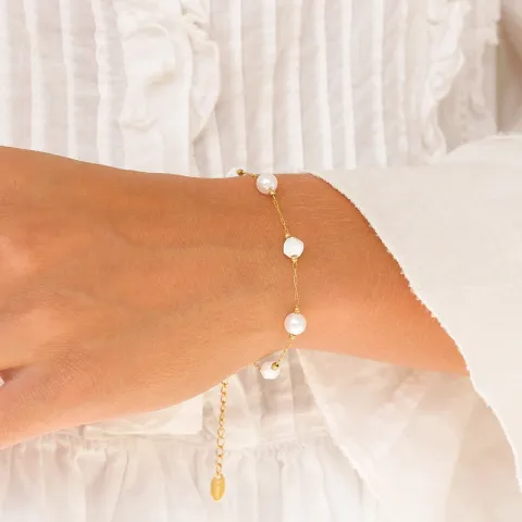 vattentät pärla armband i förgyllt stål - OCEANA