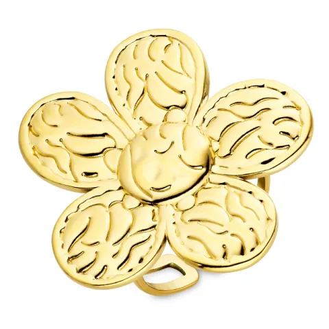 vattentät blommor ring i förgyllt stål - OCEANA