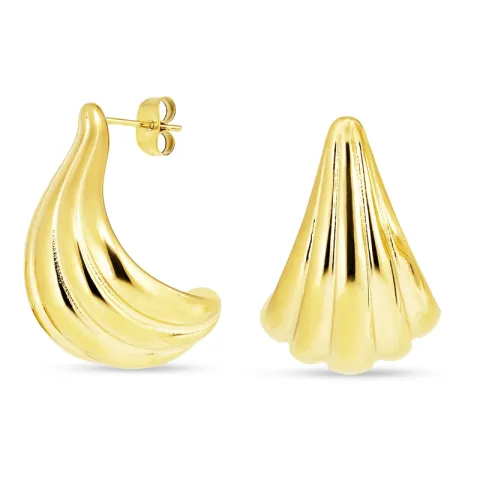 vattentät örhängen i förgyllt stål - OCEANA