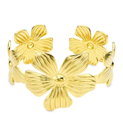 vattentät blommor armband i förgyllt stål - OCEANA