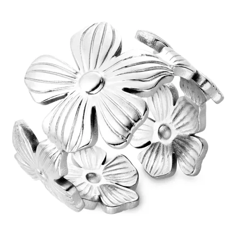 vattentät blommor ring i stål - OCEANA