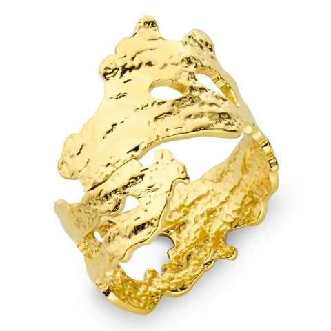 vattentät ring i förgyllt stål - OCEANA