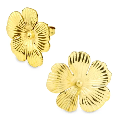 vattentät blommor örhängen i förgyllt stål - OCEANA