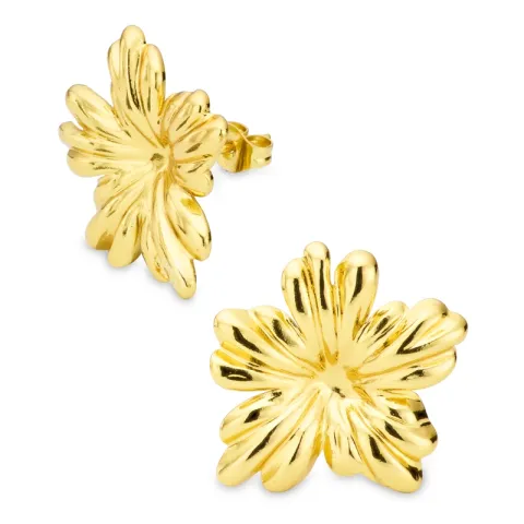 vattentät blommor örhängen i förgyllt stål - OCEANA