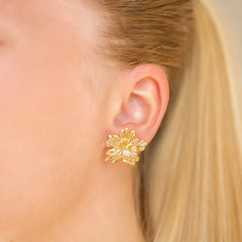 vattentät blommor örhängen i förgyllt stål - OCEANA