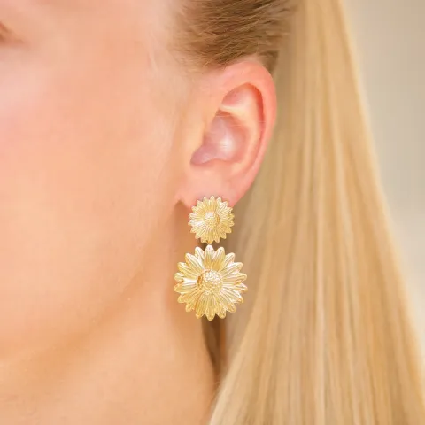 vattentät blommor örhängen i förgyllt stål - OCEANA