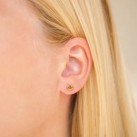 vattentät blommor örhängen i förgyllt stål - OCEANA