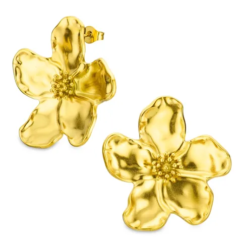 vattentät blommor örhängen i förgyllt stål - OCEANA