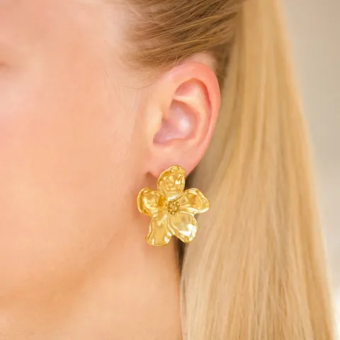 vattentät blommor örhängen i förgyllt stål - OCEANA