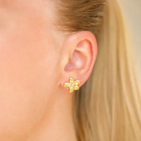 vattentät blommor örhängen i förgyllt stål - OCEANA