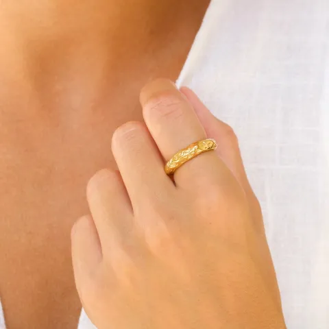 vattentät ring i förgyllt stål - OCEANA