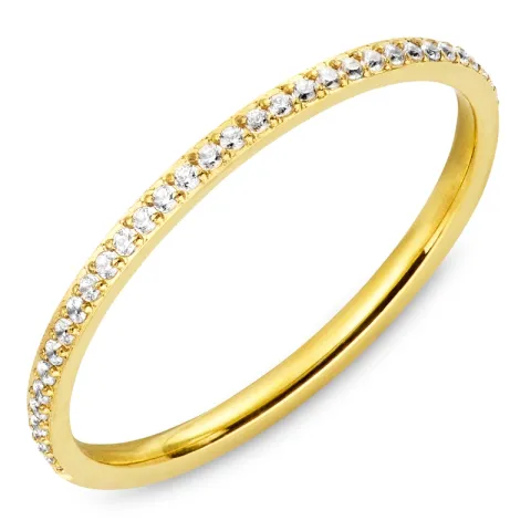 vattentät zirkon ring i förgyllt stål - OCEANA